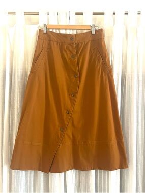 Rachel Comey Cognac A-Line Button-Front Skirt